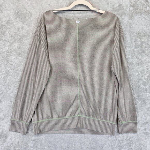 prAna Cozy Up Aires Top Womens XL Sage Brush Stripe Hemp Blend Pullover NWT - Picture 6 of 7